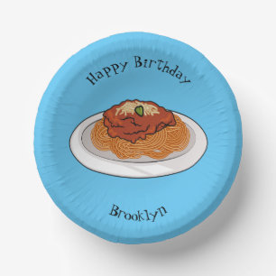  Spaghetti cartoon illustration Paper Plate