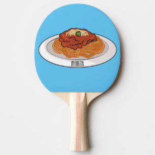 Spaghetti cartoon illustration Ping Pong Paddle