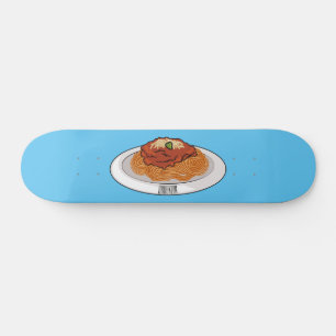  Spaghetti cartoon illustration Skateboard