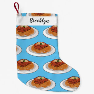 Spaghetti cartoon illustration Small Christmas Stocking