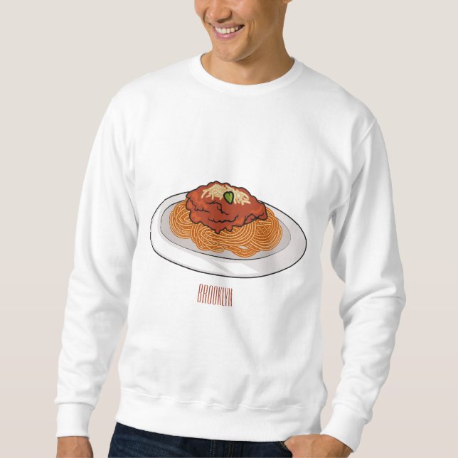 Spaghetti cartoon illustration Sweatshirt (Front)