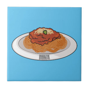  Spaghetti cartoon illustration Tile