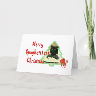 Spaghetti cat Christmas Holiday Card