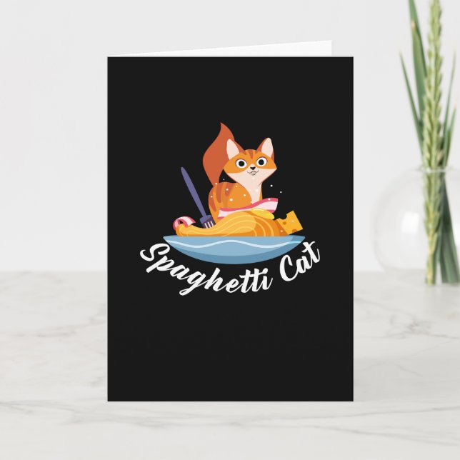 Spaghetti Cat Pasta Food Italy Card (Front)