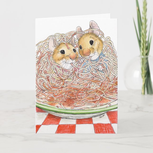 Spaghetti Eating Mice Card (Front)