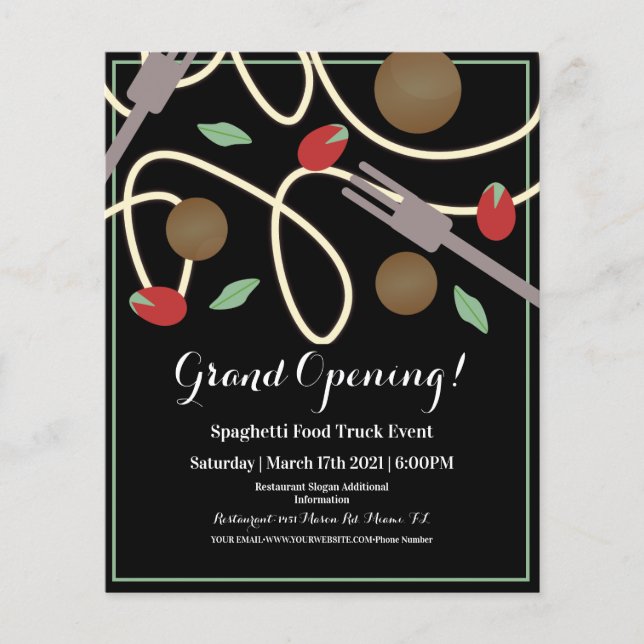 Spaghetti Festival Event Food Truck Flyer (Front)