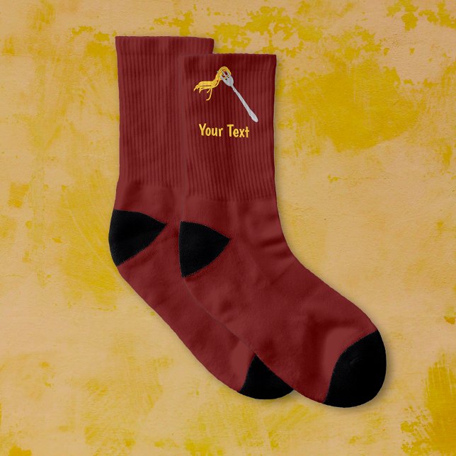 Spaghetti - Italian theme pasta - fun custom text Socks (Creator Uploaded)