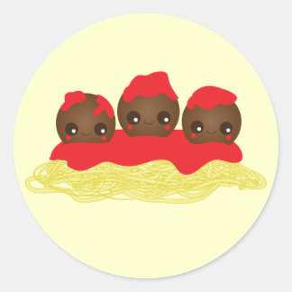 Spaghetti & Meatballs Classic Round Sticker