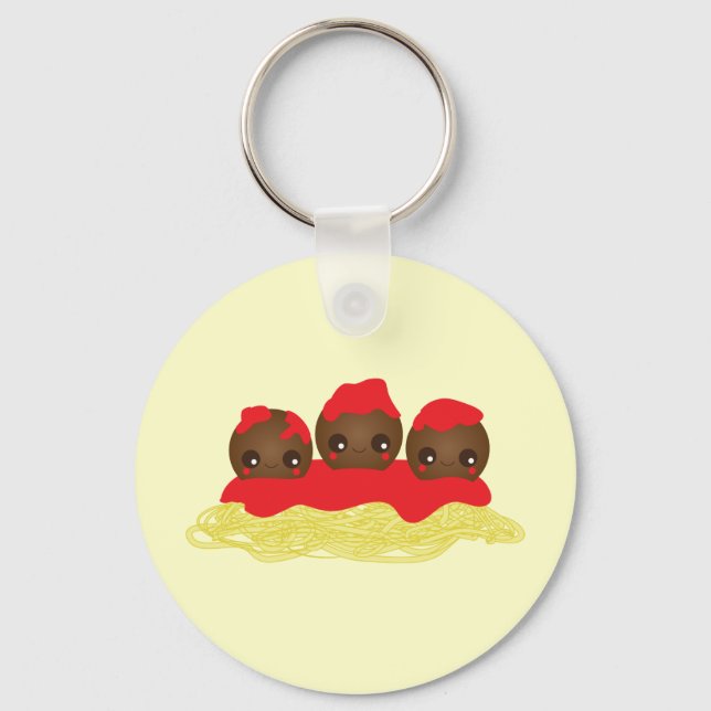 Spaghetti & Meatballs Key Ring (Front)
