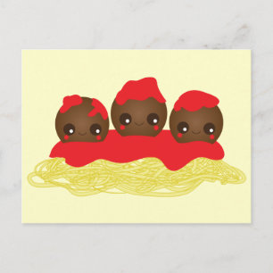 Spaghetti & Meatballs Postcard