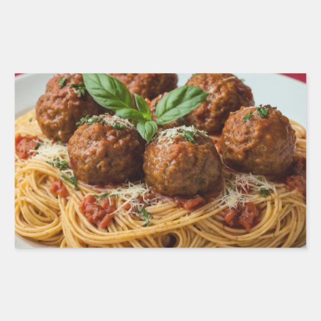 Spaghetti & Meatballs Rectangular Sticker (Front)
