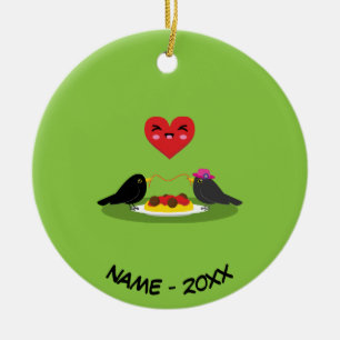 Spaghetti Meatballs Romantic Date Add Your Name Ceramic Tree Decoration