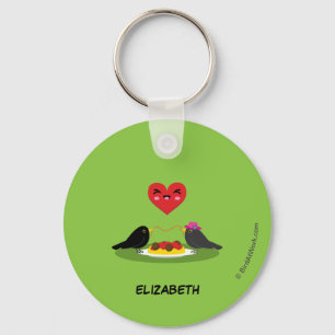 Spaghetti Meatballs Romantic Date Add Your Name Key Ring