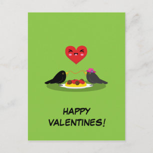 Spaghetti Meatballs Romantic Date Add Your Text Postcard