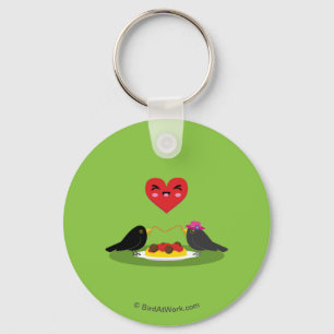 Spaghetti Meatballs Romantic Date Key Ring
