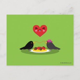 Spaghetti Meatballs Romantic Date Postcard
