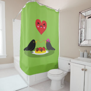 Spaghetti Meatballs Romantic Date Shower Curtain