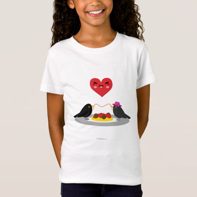Spaghetti Meatballs Romantic Date T-Shirt (Front)