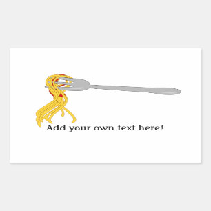 Spaghetti on Fork: Pasta Image Rectangular Sticker
