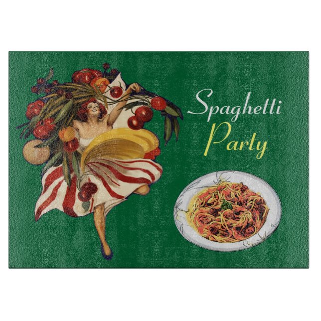 SPAGHETTI PARTY DANCE,ITALIAN KITCHEN AND TOMATOES CUTTING BOARD (Front)