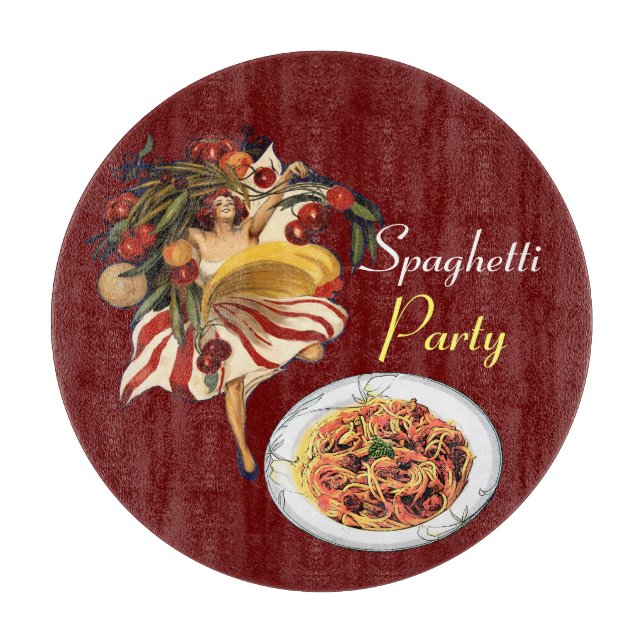 SPAGHETTI PARTY DANCE,ITALIAN KITCHEN AND TOMATOES CUTTING BOARD (Front)