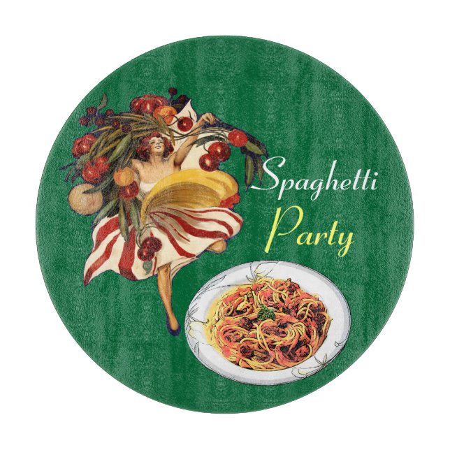 SPAGHETTI PARTY DANCE,ITALIAN KITCHEN AND TOMATOES CUTTING BOARD (Front)