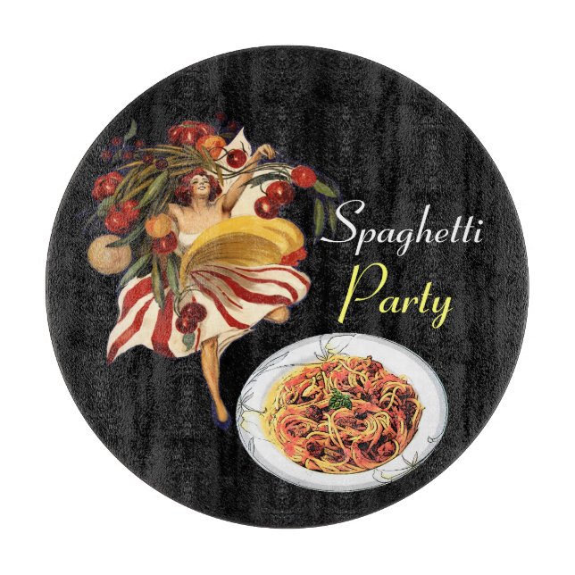 SPAGHETTI PARTY DANCE,ITALIAN KITCHEN AND TOMATOES CUTTING BOARD (Front)
