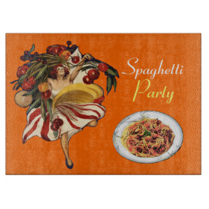 SPAGHETTI PARTY DANCE,ITALIAN KITCHEN AND TOMATOES CUTTING BOARD