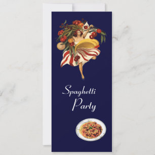 SPAGHETTI PARTY DANCE,ITALIAN KITCHEN AND TOMATOES INVITATION