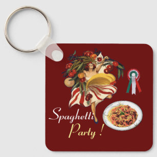 SPAGHETTI PARTY DANCE,ITALIAN KITCHEN AND TOMATOES KEY RING