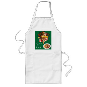 SPAGHETTI PARTY DANCE,ITALIAN KITCHEN AND TOMATOES LONG APRON