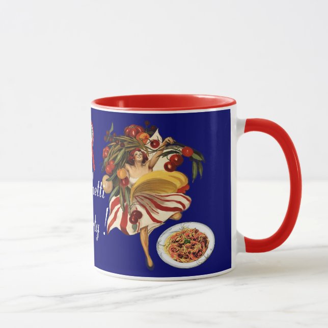 SPAGHETTI PARTY DANCE,ITALIAN KITCHEN AND TOMATOES MUG (Right)