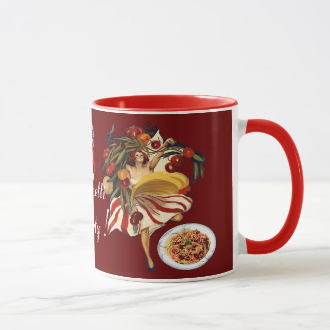 SPAGHETTI PARTY DANCE,ITALIAN KITCHEN AND TOMATOES MUG (Right)