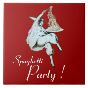SPAGHETTI PARTY,ITALIAN KITCHEN Dinner Invitation Tile