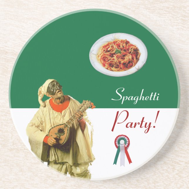 SPAGHETTI PARTY, ITALIAN KITCHEN ,RESTAURANT COASTER (Front)