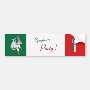 SPAGHETTI PARTY ITALIAN KITCHEN, RESTAURANT green Bumper Sticker