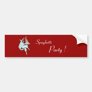 SPAGHETTI PARTY ITALIAN KITCHEN, RESTAURANT red Bumper Sticker