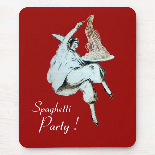 SPAGHETTI PARTY ITALIAN KITCHEN, RESTAURANT red Mouse Mat (Front)