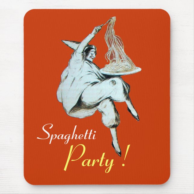 SPAGHETTI PARTY ITALIAN KITCHEN, RESTAURANT red Mouse Mat (Front)