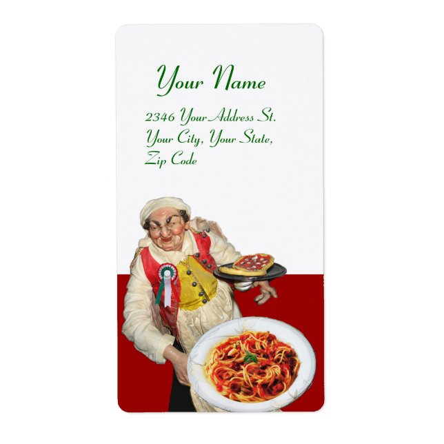 SPAGHETTI PARTY ITALIAN RESTAURANT CHEF Red White (Front)