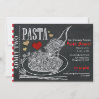 Spaghetti Pasta Chalk Rustic Valentine's Dinner