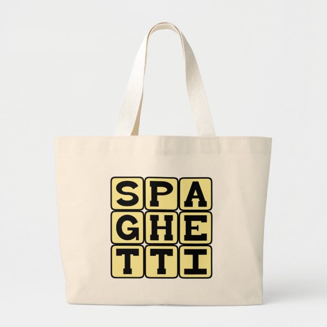 Spaghetti, Pasta Friend of the Meatball Large Tote Bag (Front)