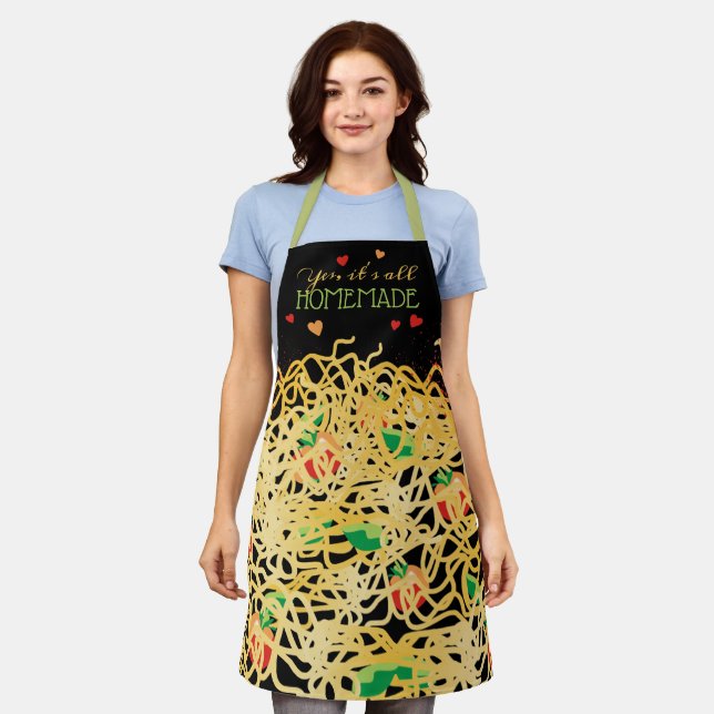 Spaghetti pasta Italian food personalised kitchen Apron (Worn)