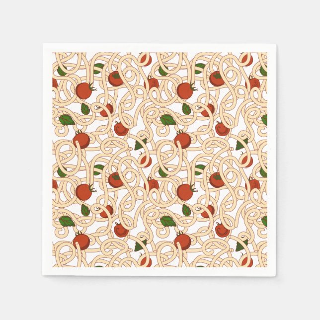Spaghetti pasta Italian food with tomato Napkin (Front)