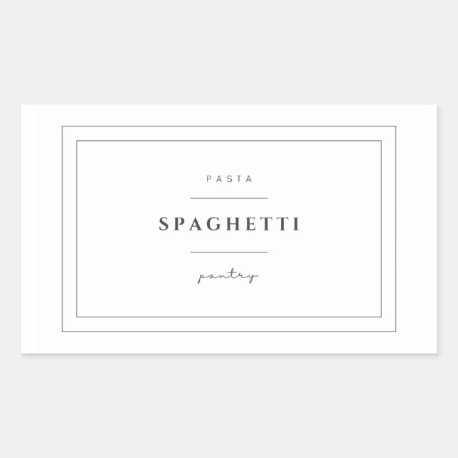 Spaghetti Pasta Label Stickers (Front)