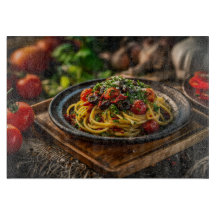 Spaghetti Puttanesca with Fresh Tomatoes and Olive