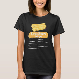 Spaghetti Recipe Italian Food Cooking Chef Costume T-Shirt