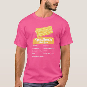 Spaghetti Recipe Italian Food Cooking Chef Costume T-Shirt