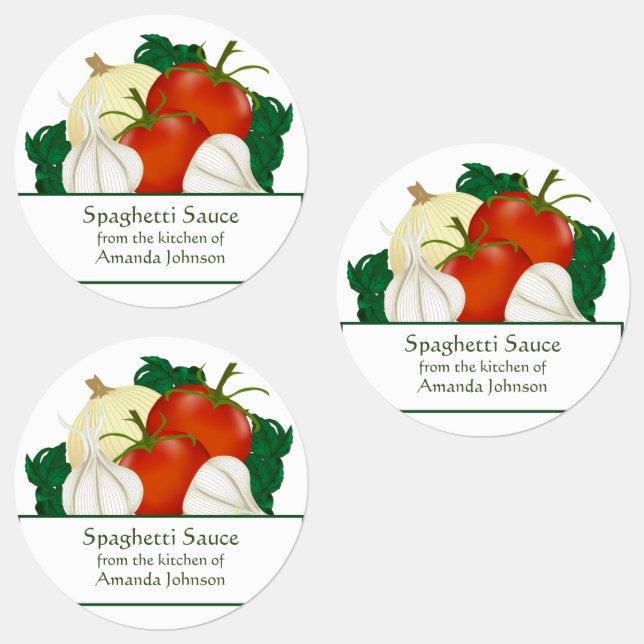 Spaghetti Sauce Ingredients Canning Food Label (Group)