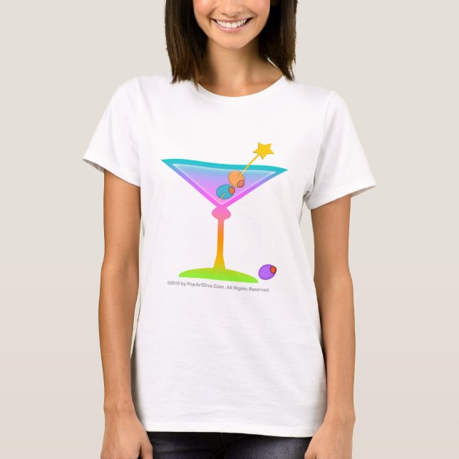 Spaghetti Tank Top T-shirt - Rainbow Martini (Front)